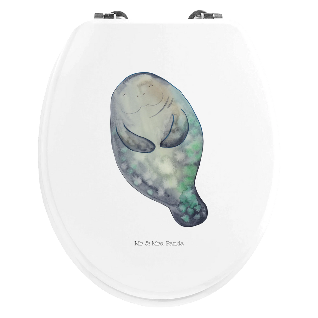 Motif toilet seat manatee happy WC-Sitz, Toilettendeckel, Klobrille, Klodeckel, Toilette, Meerestiere, Meer, Urlaub, Freundin, Neuanfang, Seekuh, Zufrieden, Neustart, Achtsamkeit, Selbstliebe, Seekühe, Respekt, Liebeskummer