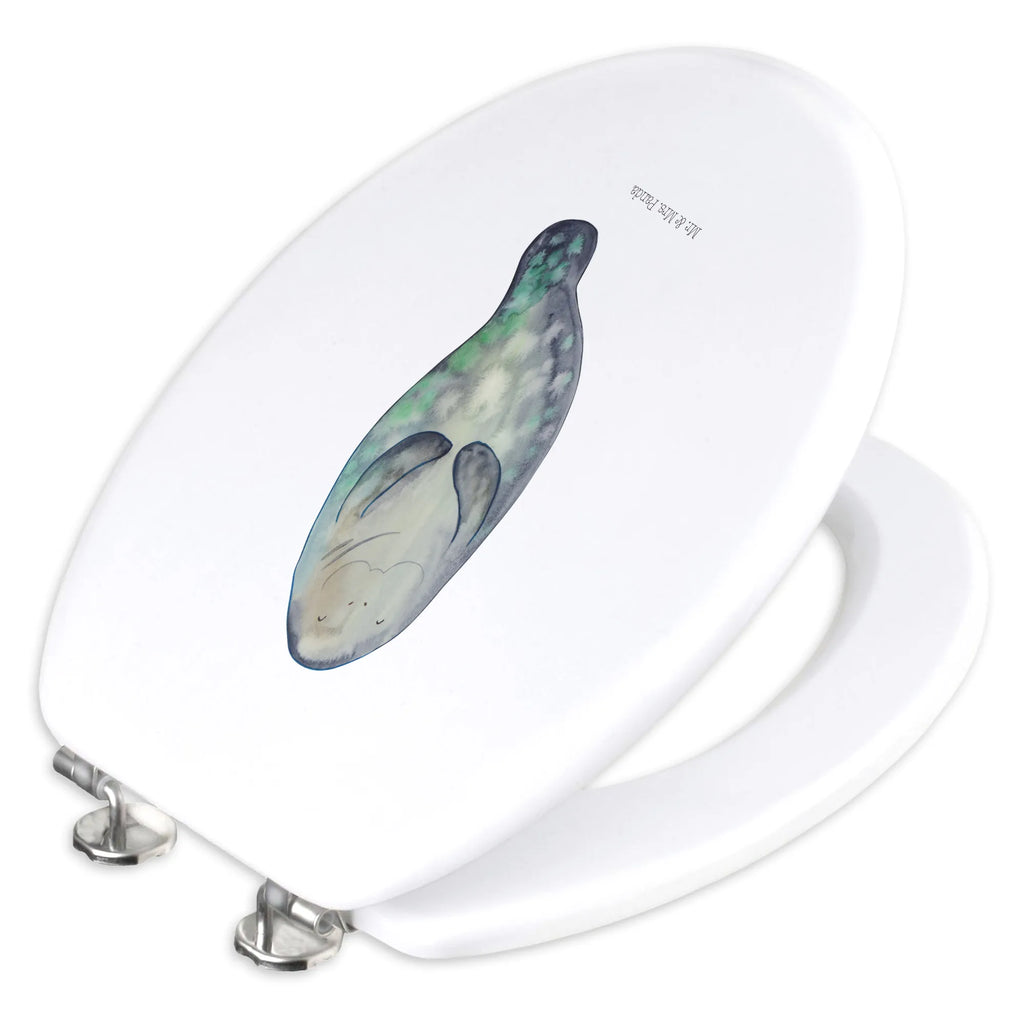 Motif toilet seat manatee happy WC-Sitz, Toilettendeckel, Klobrille, Klodeckel, Toilette, Meerestiere, Meer, Urlaub, Freundin, Neuanfang, Seekuh, Zufrieden, Neustart, Achtsamkeit, Selbstliebe, Seekühe, Respekt, Liebeskummer