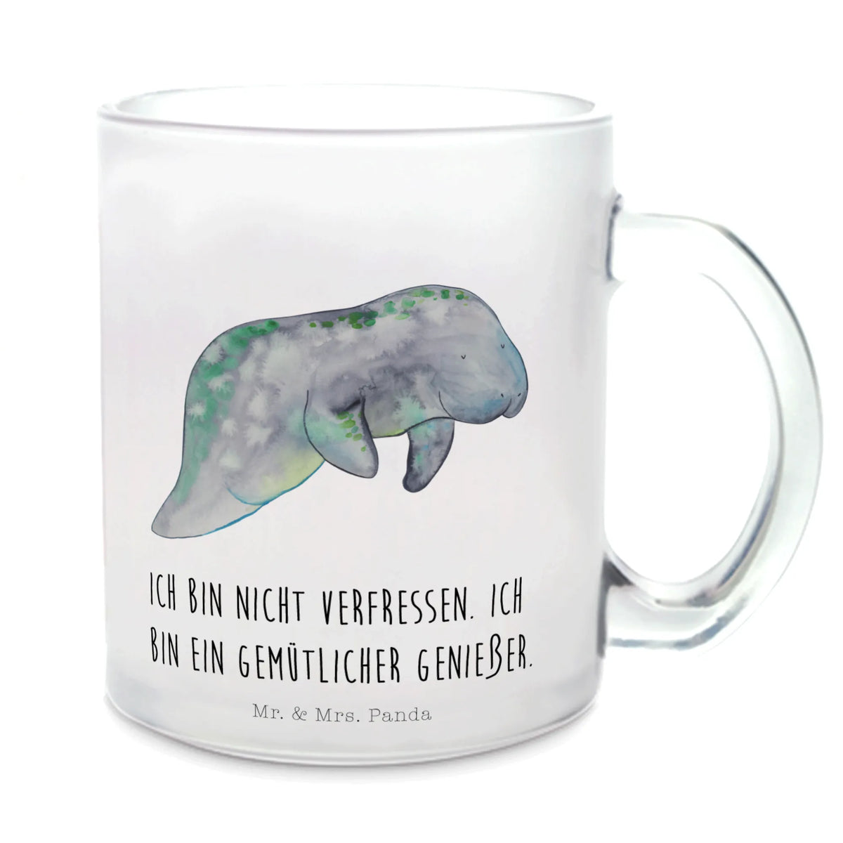 Teetasse Seekuh Chillen Haferl, Henkeltasse, getränkeglas, Teeglas, getränkebecher, Kakaotasse, glastasse, Teetasse aus Glas, Trinkglas, Glasbecher, Glas Teebecher, Teetasse, Motivtasse, Teetasse Glas, Tee Tasse, Pott, Henkelbecher, Häferl, Meer, Urlaub, Meerestiere, Abnehmen, Essen, Diätwahn, Zucker, Seekuh, Diät, Seekühe, Süßigkeiten
