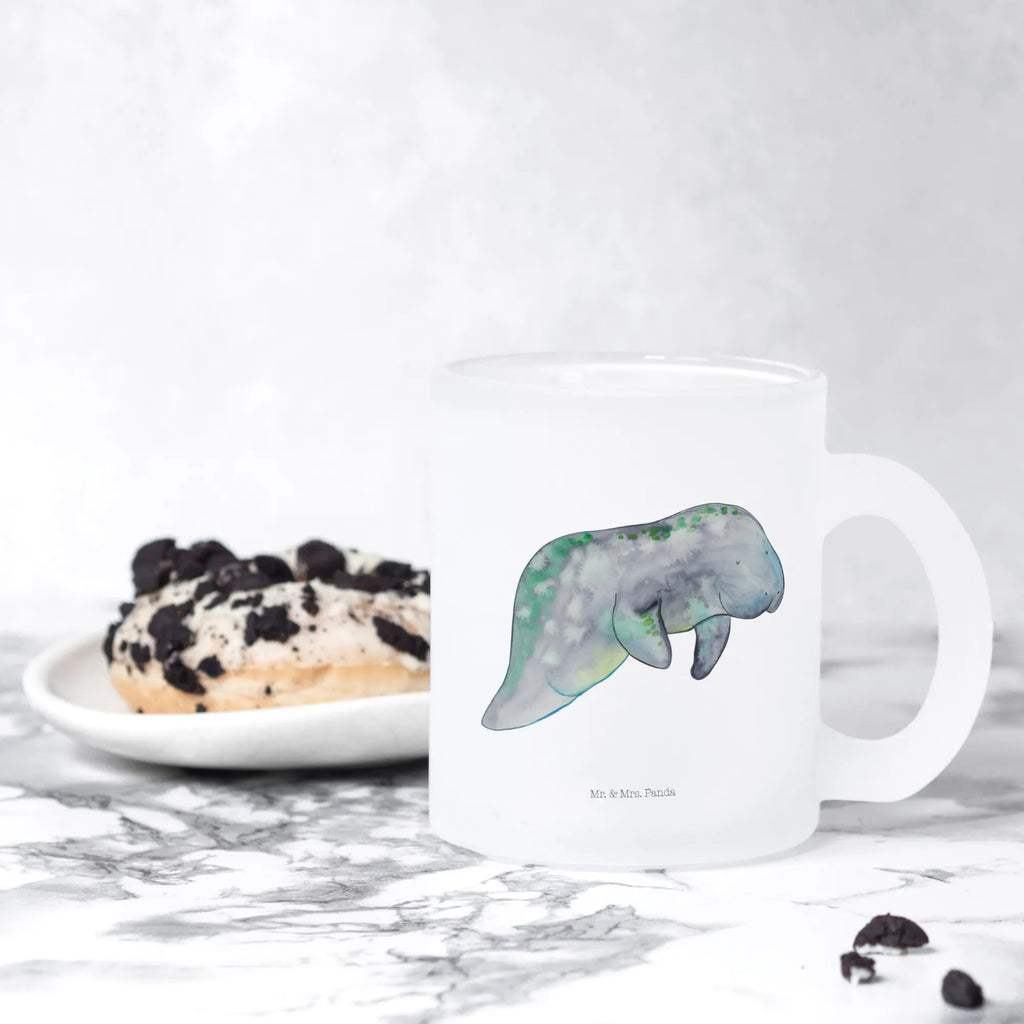 Glass tea cup manatee Relax Tea cup, tea, glass, mug, tea glass, Seafood, aquatic animals, ocean, sea, fish, shells, corals, reef, whale, narwhal, sea urchin, lobster, platypus, turtle, manatee, crocodile, orca, shrimp, gifts for seafood lovers, water world, underwater animals, underwater world, vacation, deep sea, seafood fans, gift ideas, seafood decoration, seafood posters, sweets, manatees, food, losing weight, sugar, diet mania, diet