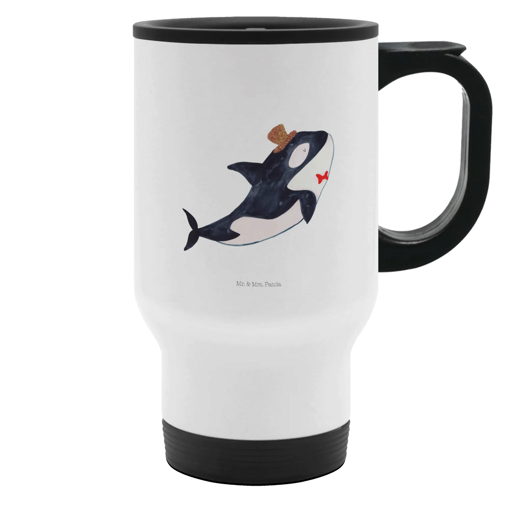 Insulated mug orca cylinder travel coffee mug, travel mug, Insulated mug, Thermo mug, To Go mug, Thermo cup, Coffee mug, Seafood, aquatic animals, ocean, sea, fish, shells, corals, reef, whale, narwhal, sea urchin, lobster, platypus, turtle, manatee, crocodile, orca, shrimp, gifts for seafood lovers, water world, underwater animals, underwater world, vacation, deep sea, seafood fans, gift ideas, seafood decoration, seafood posters, congratulations, celebration, confetti, glitter, party, birthday, feast