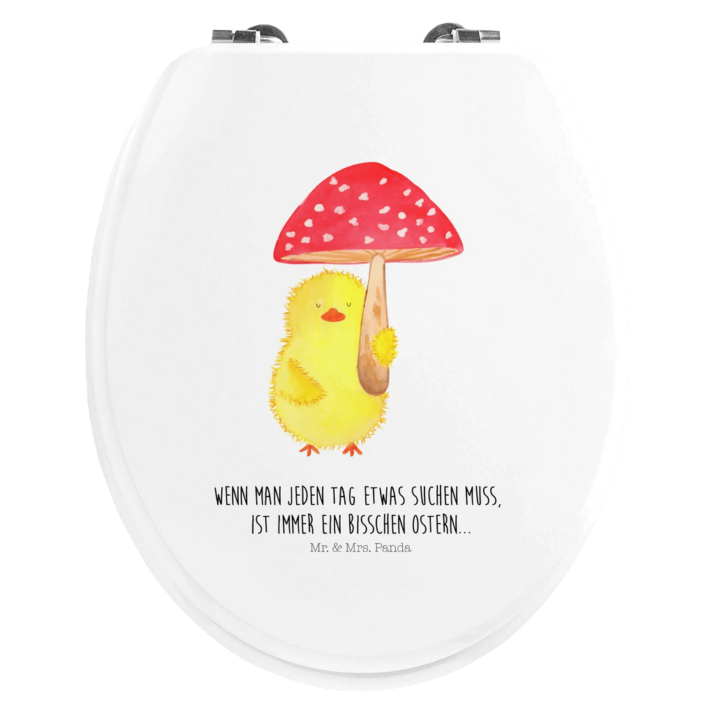 Motiv WC deska sedesowa pisklę muchomor czerwony Klobrille, WC-Sitz, Toilettendeckel, Klodeckel, Toilette, Ostern, Osterhase, Ostergeschenke, Osternest, Osterdeko, Geschenke zu Ostern, Ostern Geschenk, Ostergeschenke Kinder, Ostern Kinder, Küken, Fliegenpilz, Ostergrüße, Frohe Ostern, Glückspilz
