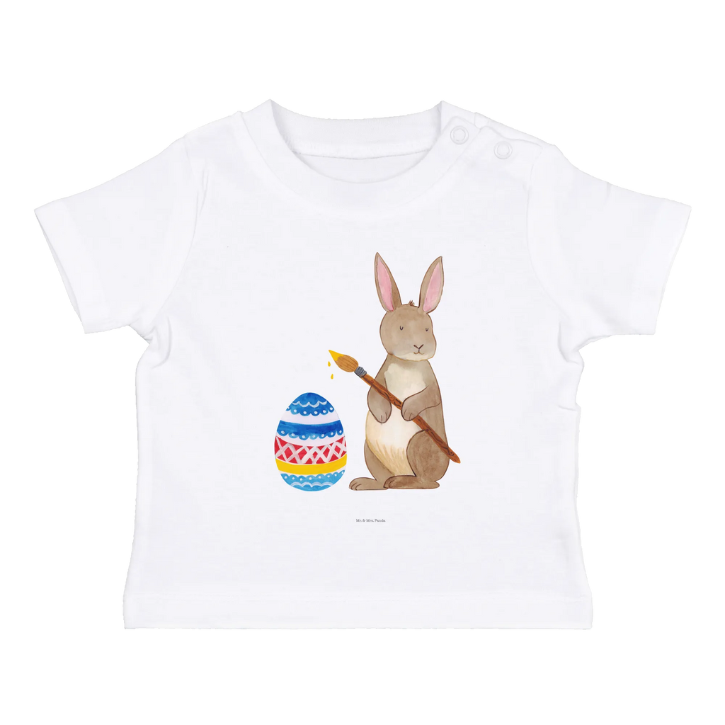 Organic Baby Shirt Hare painting eggs Easter, Easter bunny, Happy Easter, Easter egg, Easter flower, rabbit, egg painting, painted Easter eggs, Easter greetings