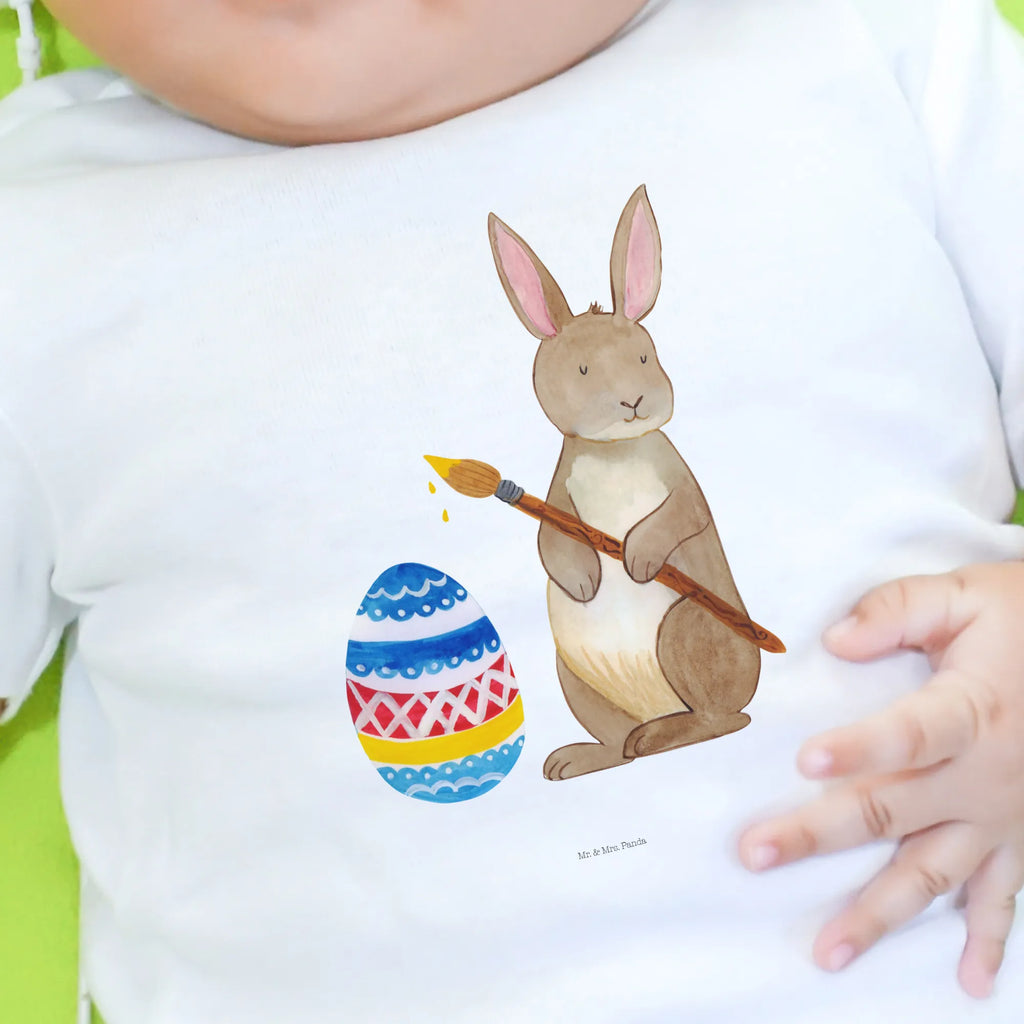 Organic Baby Shirt Hare painting eggs Easter, Easter bunny, Happy Easter, Easter egg, Easter flower, rabbit, egg painting, painted Easter eggs, Easter greetings