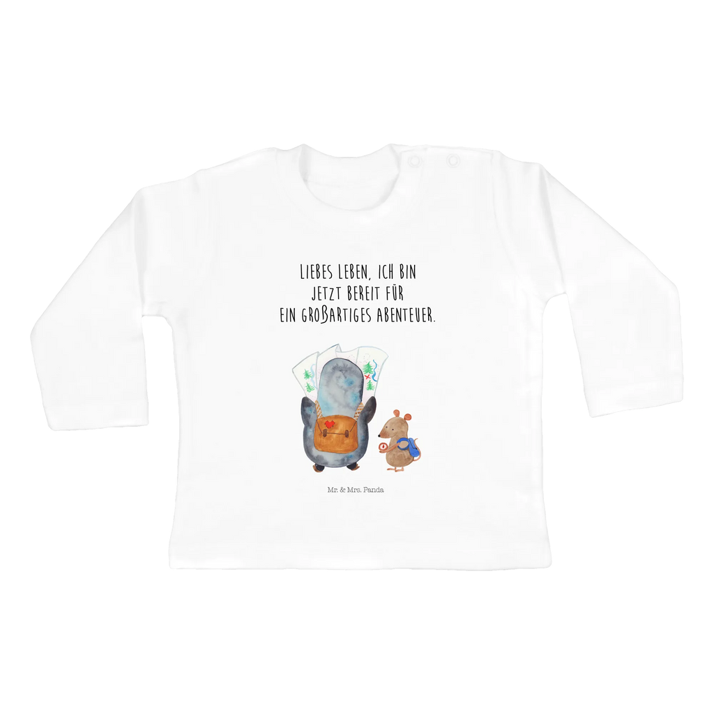Baby long-sleeve Penguin & Mouse Hiker Bio, Kleidung, Langarm, Baby Shower, Pinguin, Abenteurer, Abenteuer, Roadtrip, Wanderlust, Pinguine, Wandern, Ausflug