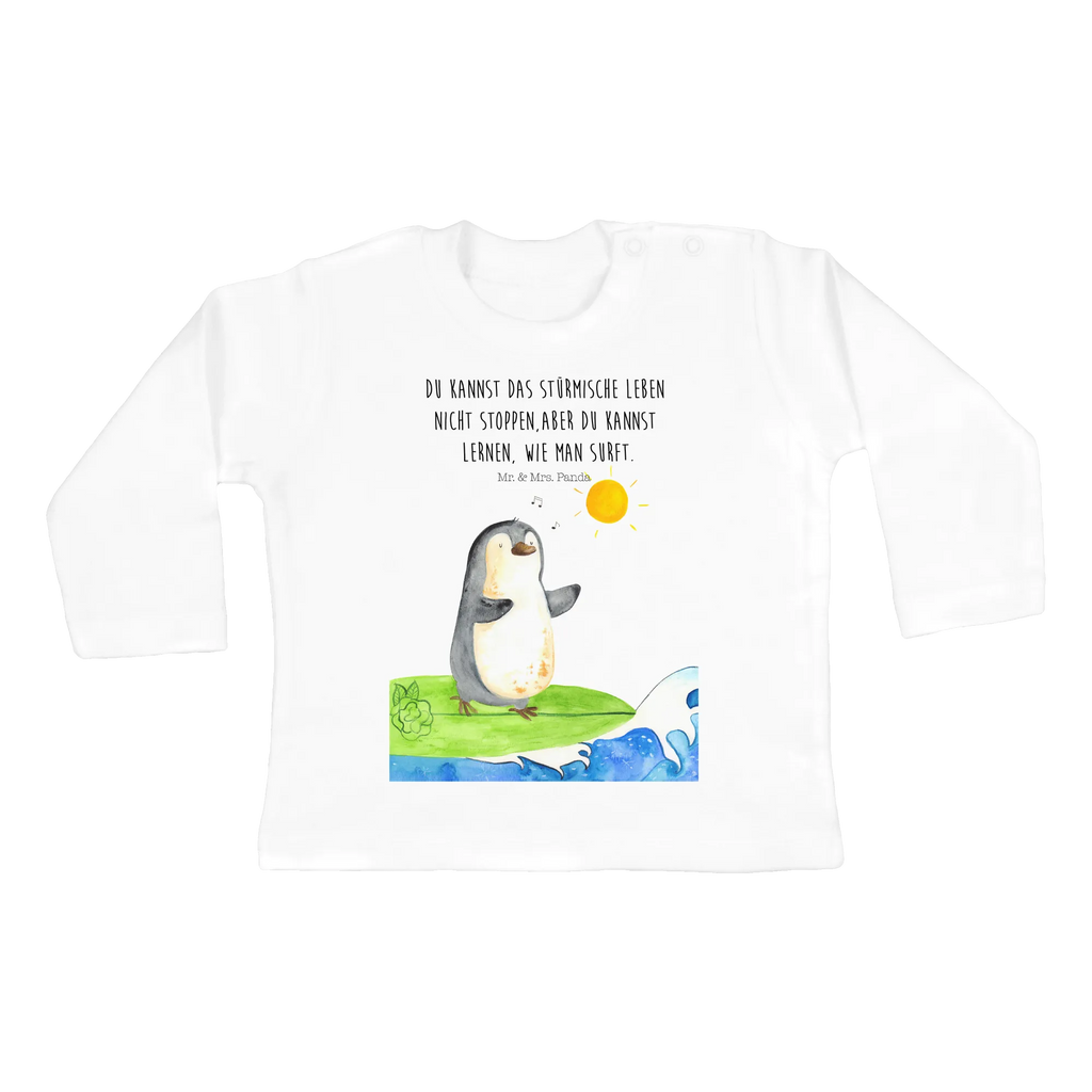 Baby Longsleeve Pinguin Surfer Baby Shower, Bio, Kleidung, Langarm, Pinguin, Hawaii, Surfen, Pinguine, Wellen, Surfer, Urlaub, Wellen Reiten, Portugal