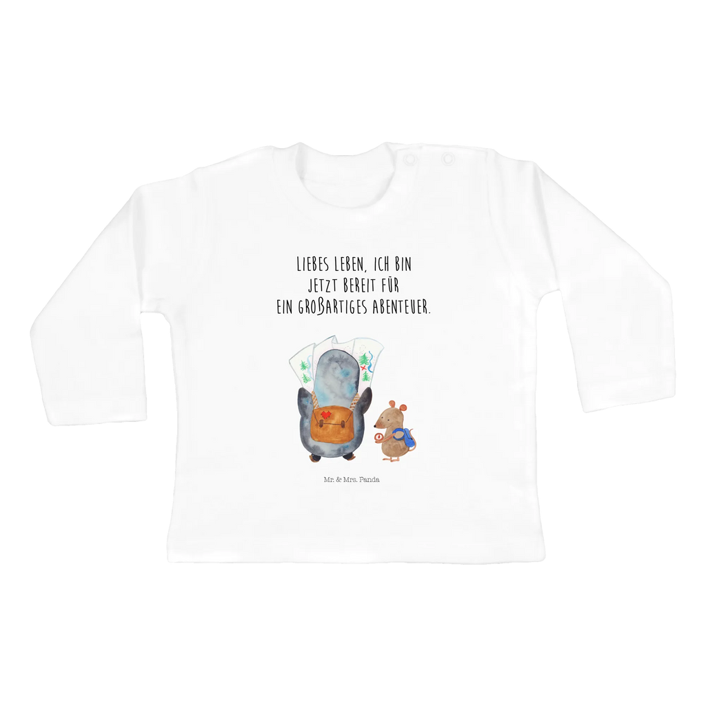 Baby long-sleeve Penguin & Mouse Hiker Bio, Kleidung, Langarm, Baby Shower, Pinguin, Abenteurer, Abenteuer, Roadtrip, Wanderlust, Pinguine, Wandern, Ausflug