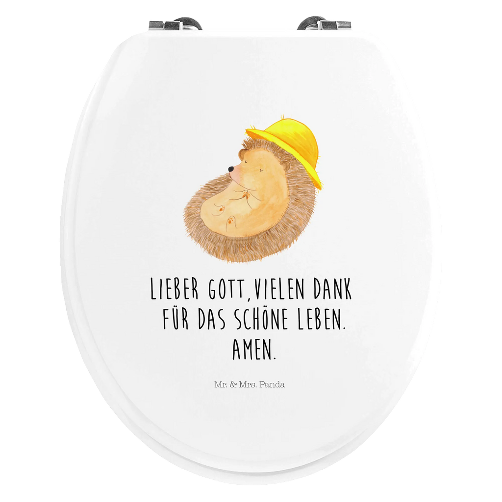 Motif toilet seat Hedgehog Pray toilet seat, toilet, toilet lid, wood, toilet cover, small animals, cute, funny, cute animal motives, hand drawn, small world, funny sayings, good mood, happy, gifts, gift ideas, special gifts, animal lover, card, hedgehog, pray, hedgehog with hat, gratitude, sun hat, Amen, be grateful, enjoy, life, God