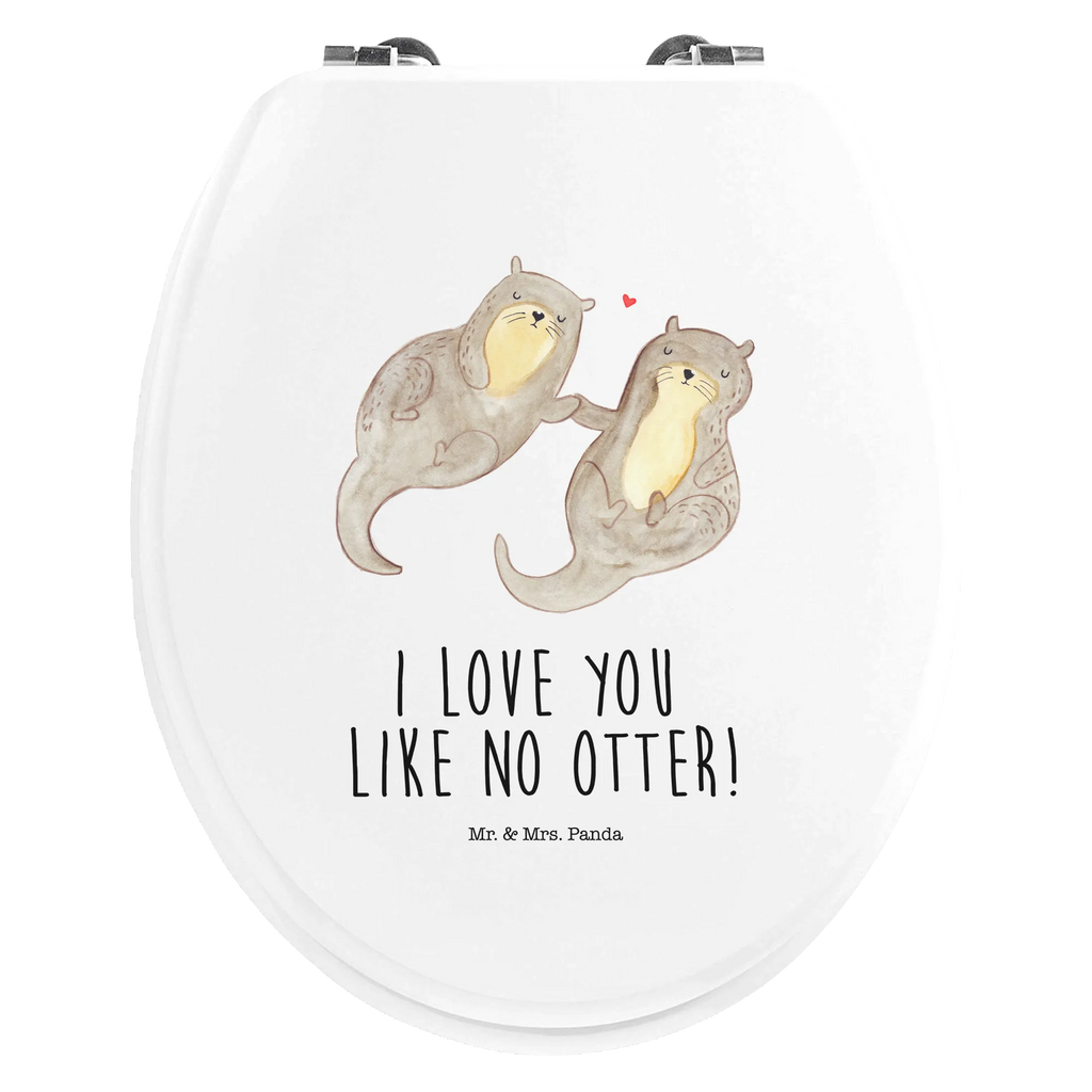 Motiv WC Sitz Otter händchenhaltend Toilette, Klodeckel, Toilettendeckel, Klobrille, WC-Sitz, Otter, Fischotter, Seeotter, Otter Seeotter See Otter