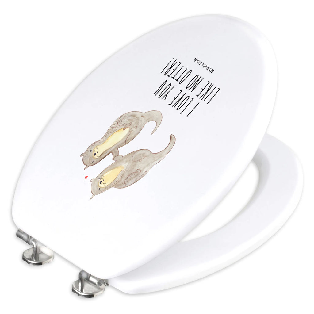 Motiv WC Sitz Otter händchenhaltend Toilette, Klodeckel, Toilettendeckel, Klobrille, WC-Sitz, Otter, Fischotter, Seeotter, Otter Seeotter See Otter