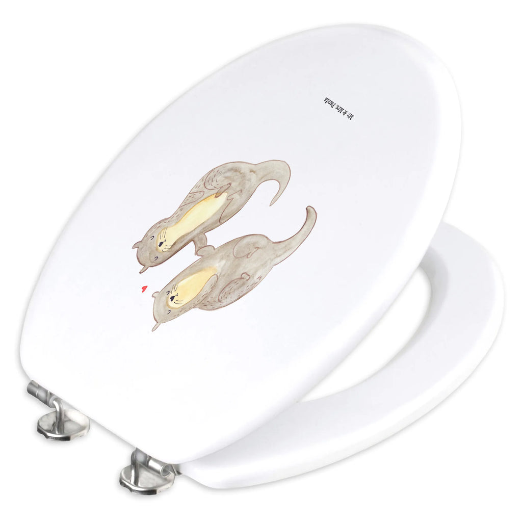 Motiv WC Sitz Otter händchenhaltend Toilette, Klodeckel, Toilettendeckel, Klobrille, WC-Sitz, Otter, Fischotter, Seeotter, Otter Seeotter See Otter