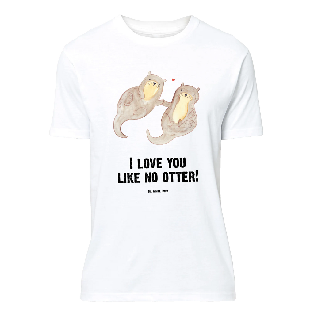 T-Shirt Standard Otter händchenhaltend Shirt, Jubiläum, Tshirt, Damen, Geburstag, T-Shirt, Herrn, Junggesellenabschied, T-Shirt mit Spruch, Nachthemd, Lustiges T-Shirt, Schlafshirt, Otter, Seeotter, Fischotter, Otter Seeotter See Otter