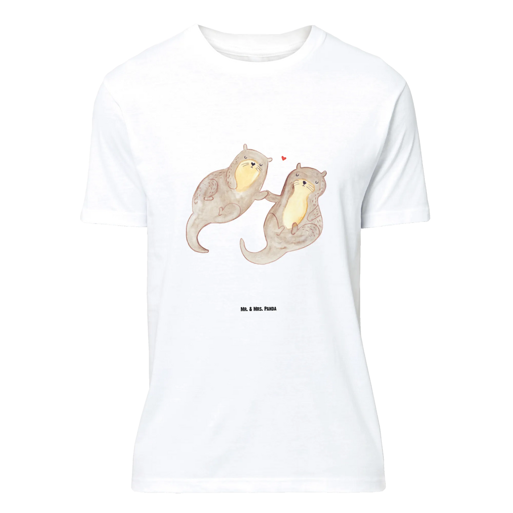 T-Shirt Standard Otter händchenhaltend Shirt, Jubiläum, Tshirt, Damen, Geburstag, T-Shirt, Herrn, Junggesellenabschied, T-Shirt mit Spruch, Nachthemd, Lustiges T-Shirt, Schlafshirt, Otter, Seeotter, Fischotter, Otter Seeotter See Otter