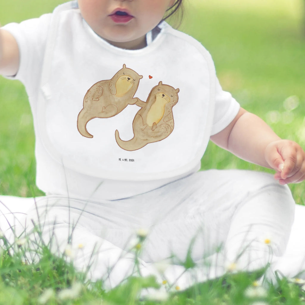 Bib otter holding hands baby party, spit cloth, drool bib, toddler, baby bib, baby shower, otter, marten, sea otter, European otter, water mammal, aquatic animal, baby otter, predator, water, otter gifts, animal lover, gift ideas for animal lovers, animal, mammal, water animal, gifts for people in love, Otter Sea Otter Lake Otter