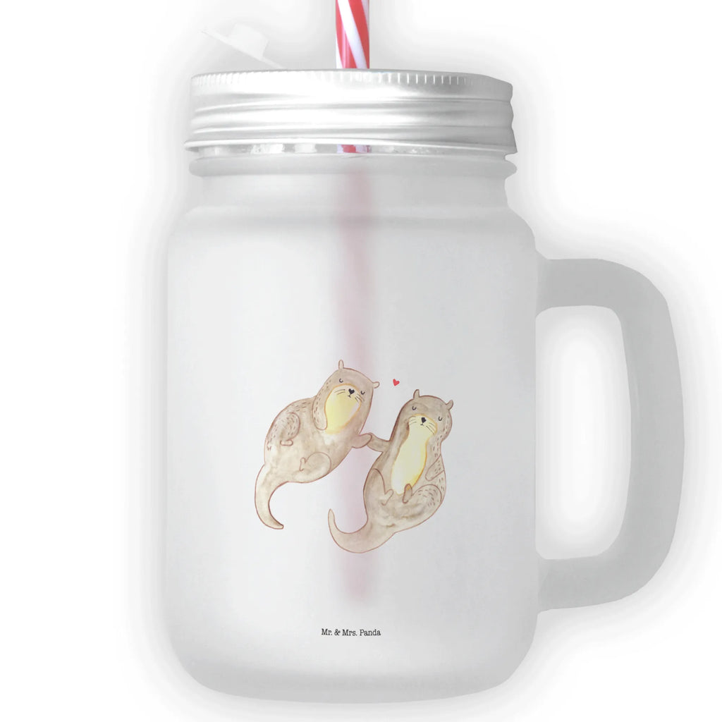 Mason jar drinking glass otter holding hands glass, summer glass, cocktail glass, drinking glass, Mason Jar, preserving glass, handle glass, otter, marten, sea otter, European otter, water mammal, aquatic animal, baby otter, predator, water, otter gifts, animal lover, gift ideas for animal lovers, animal, mammal, water animal, gifts for people in love, Otter Sea Otter Lake Otter