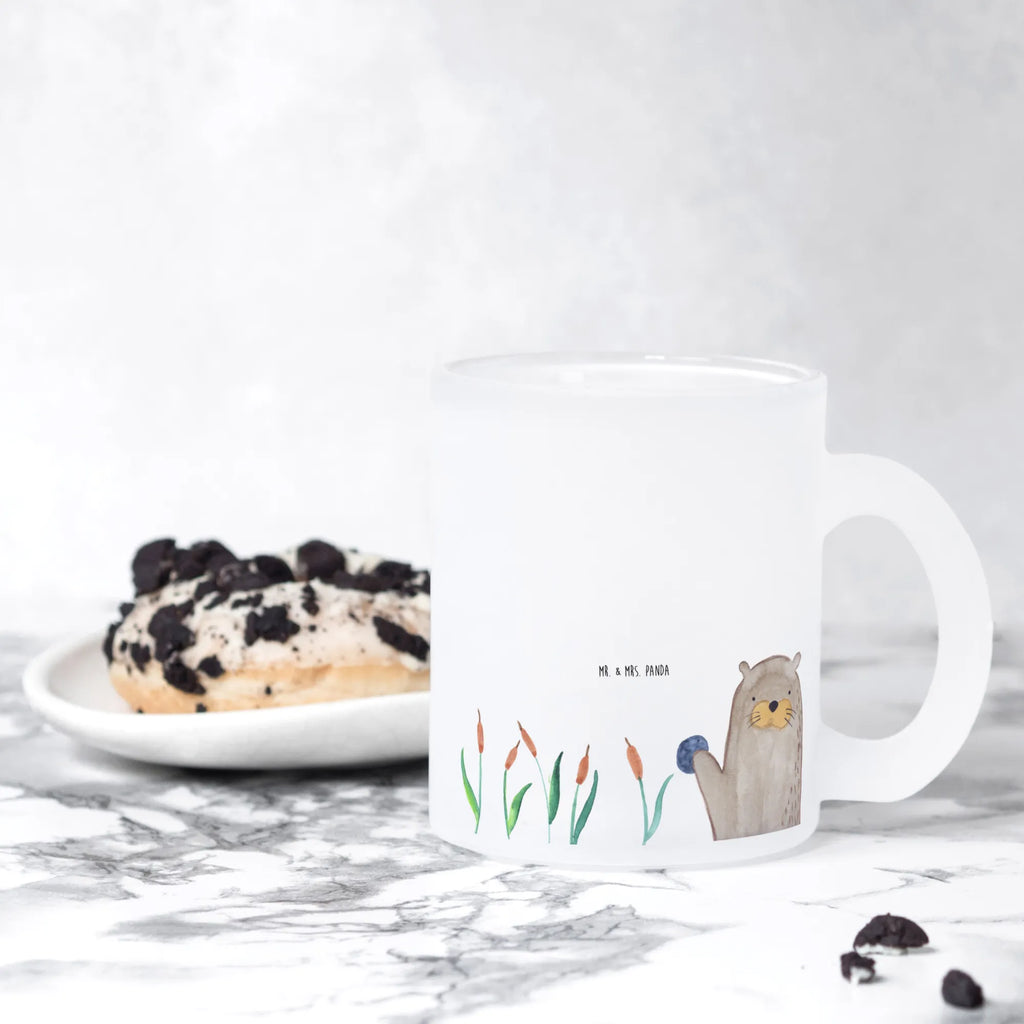 Glass tea cup otter Stone tea, mug, Tea cup, glass, tea glass, otter, marten, sea otter, European otter, water mammal, aquatic animal, baby otter, predator, water, otter gifts, animal lover, gift ideas for animal lovers, animal, mammal, water animal, gifts for people in love, Otter Sea Otter Lake Otter