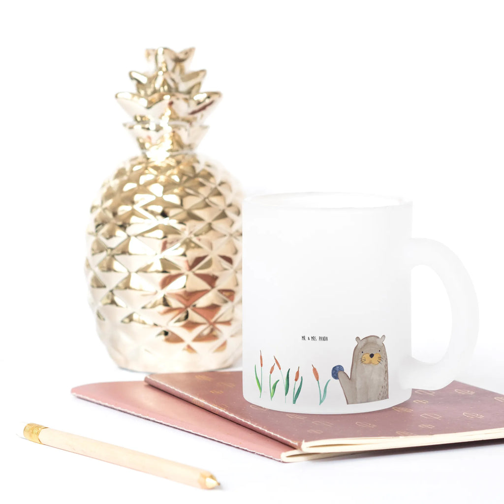 Glass tea cup otter Stone tea, mug, Tea cup, glass, tea glass, otter, marten, sea otter, European otter, water mammal, aquatic animal, baby otter, predator, water, otter gifts, animal lover, gift ideas for animal lovers, animal, mammal, water animal, gifts for people in love, Otter Sea Otter Lake Otter