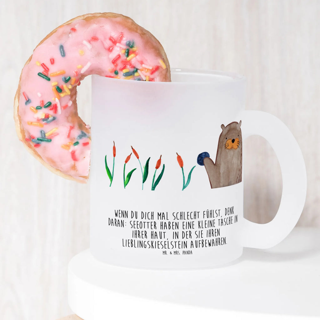 Glass tea cup otter Stone tea, mug, Tea cup, glass, tea glass, otter, marten, sea otter, European otter, water mammal, aquatic animal, baby otter, predator, water, otter gifts, animal lover, gift ideas for animal lovers, animal, mammal, water animal, gifts for people in love, Otter Sea Otter Lake Otter