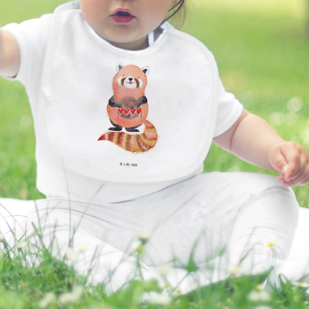 Bib red panda baby bib, drool bib, baby party, baby shower, toddler, spit cloth, small animals, cute, funny, cute animal motives, hand drawn, small world, funny sayings, good mood, happy, gifts, gift ideas, special gifts, animal lover, card, Panda, red, favourite person, darling, heart, love