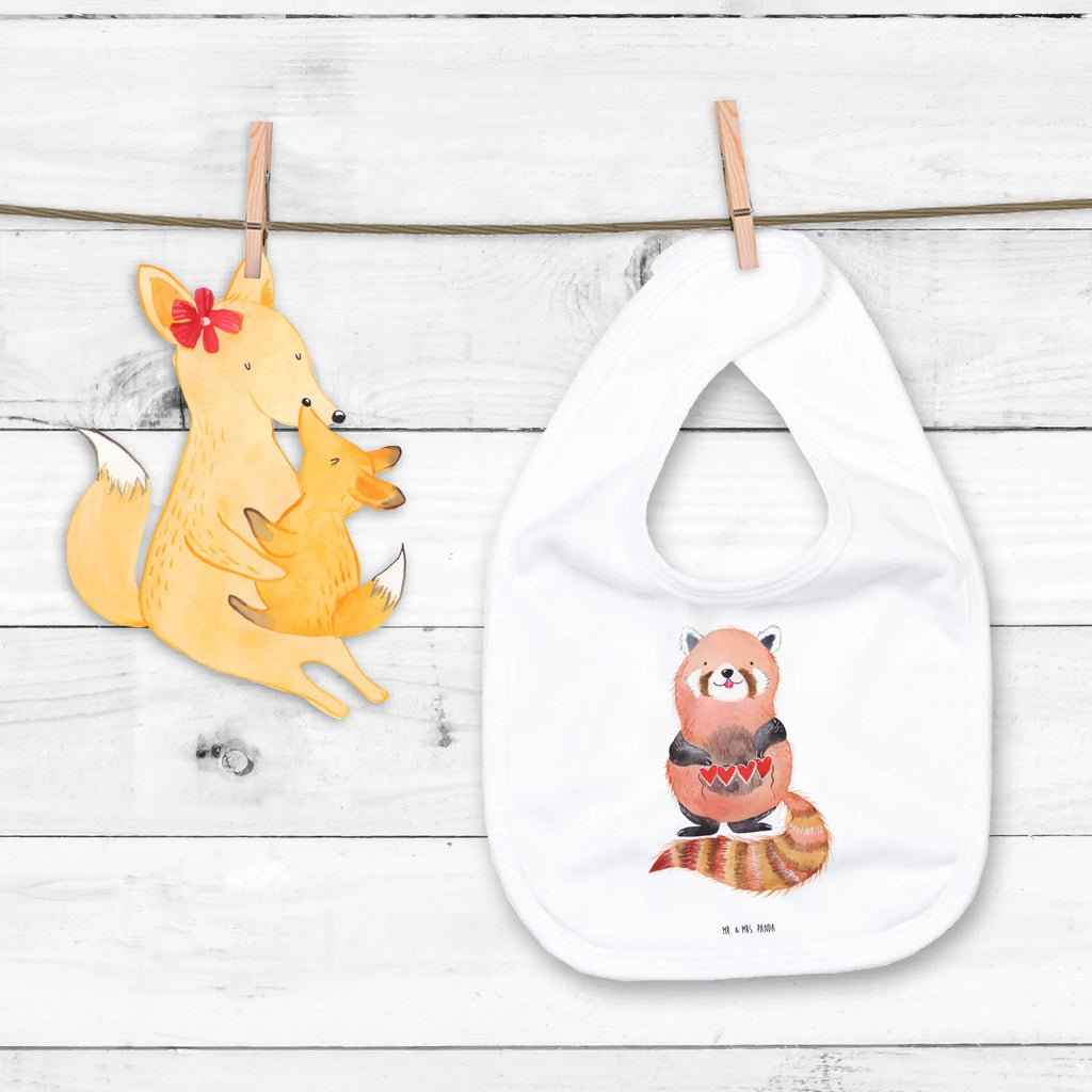 Bib red panda baby bib, drool bib, baby party, baby shower, toddler, spit cloth, small animals, cute, funny, cute animal motives, hand drawn, small world, funny sayings, good mood, happy, gifts, gift ideas, special gifts, animal lover, card, Panda, red, favourite person, darling, heart, love