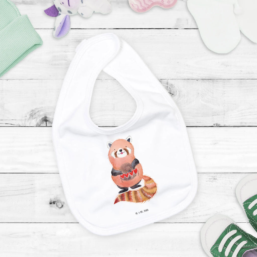 Bib red panda baby bib, drool bib, baby party, baby shower, toddler, spit cloth, small animals, cute, funny, cute animal motives, hand drawn, small world, funny sayings, good mood, happy, gifts, gift ideas, special gifts, animal lover, card, Panda, red, favourite person, darling, heart, love