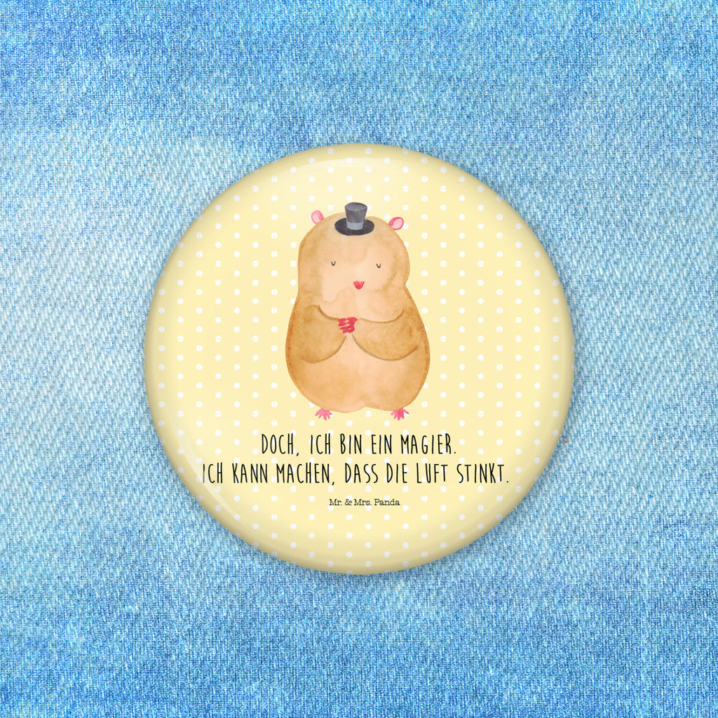 Button Hamster mit Hut 50mm Button, Button, Pin, Anstecknadel, Tiermotive, Gute Laune, lustige Sprüche, Tiere, Hamster, Hut, Magier, Zylinder, Zwerghamster, Zauberer, Houdini