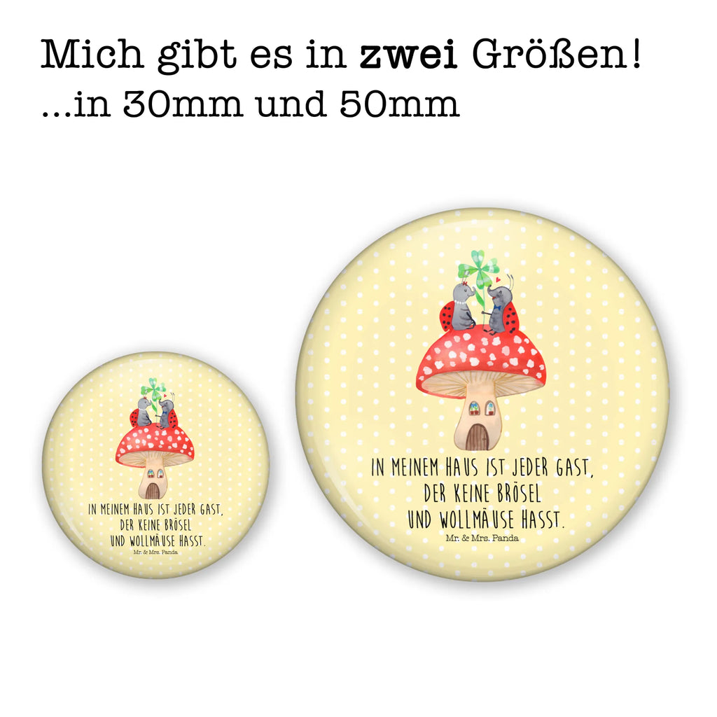 Button ladybug toadstool 50mm Button, Button, Pin, Lapel Pin, small animals, cute, funny, cute animal motives, hand drawn, small world, funny sayings, good mood, happy, gifts, gift ideas, special gifts, animal lover, card, house, at home, toadstool, flat, ladybird, house of fleshy fungi