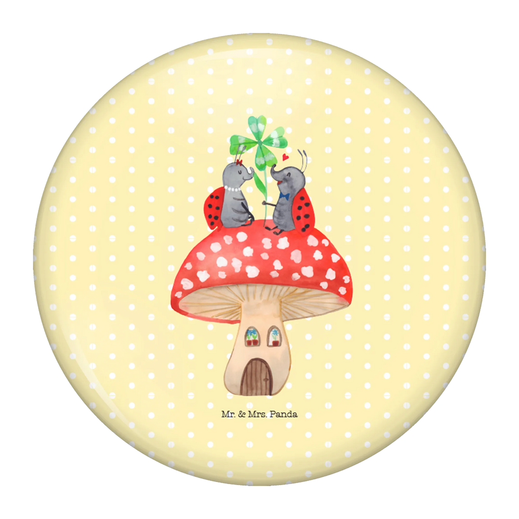 Button ladybug toadstool 50mm Button, Button, Pin, Lapel Pin, small animals, cute, funny, cute animal motives, hand drawn, small world, funny sayings, good mood, happy, gifts, gift ideas, special gifts, animal lover, card, house, at home, toadstool, flat, ladybird, house of fleshy fungi