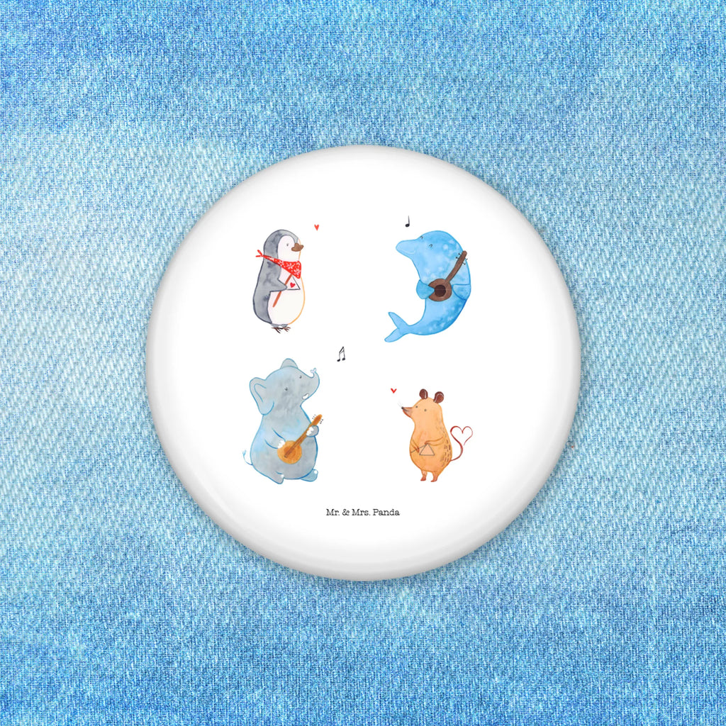 Button Big tape Button, Pin, 50mm Button, Lapel Pin, small animals, cute, funny, cute animal motives, hand drawn, small world, funny sayings, good mood, happy, gifts, gift ideas, special gifts, animal lover, card, dolphin, mouse, band, guitar, dog, elephant, music, musicians, penguin, triangle