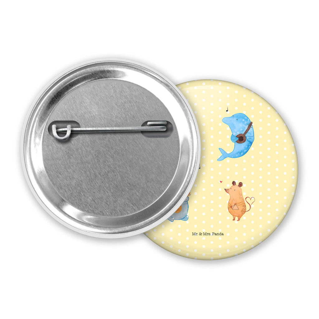 Button Big tape Button, Pin, 50mm Button, Lapel Pin, small animals, cute, funny, cute animal motives, hand drawn, small world, funny sayings, good mood, happy, gifts, gift ideas, special gifts, animal lover, card, dolphin, mouse, band, guitar, dog, elephant, music, musicians, penguin, triangle