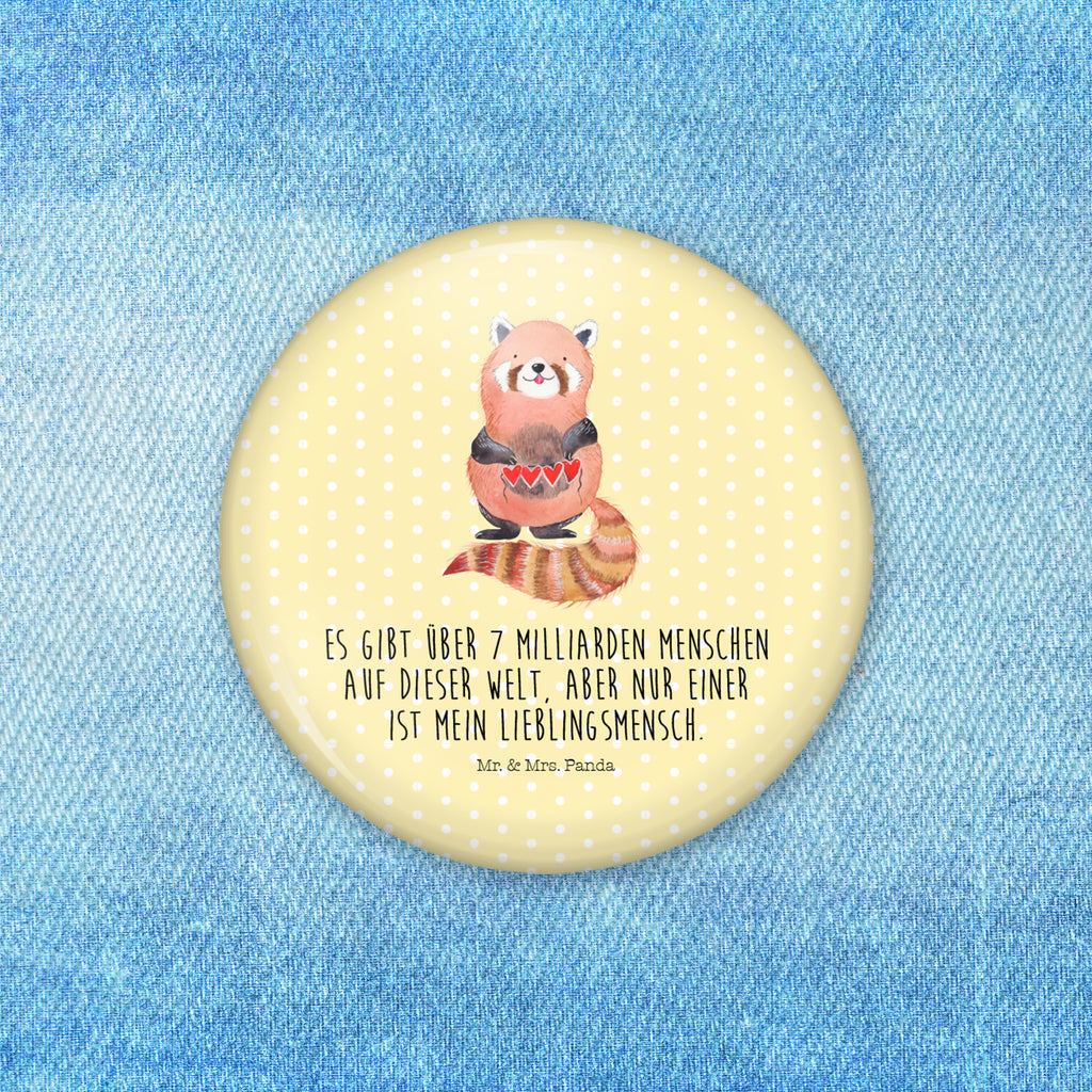 Button Roter Panda 50mm Button, Button, Pin, Anstecknadel, Tiermotive, Gute Laune, lustige Sprüche, Tiere, Panda, Liebe, Rot, Herz, Liebling, Lieblingsmensch
