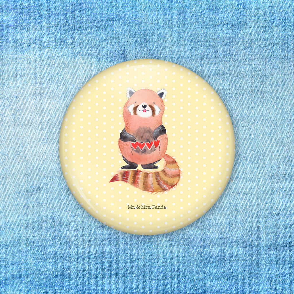 Button Roter Panda 50mm Button, Button, Pin, Anstecknadel, Tiermotive, Gute Laune, lustige Sprüche, Tiere, Panda, Liebe, Rot, Herz, Liebling, Lieblingsmensch