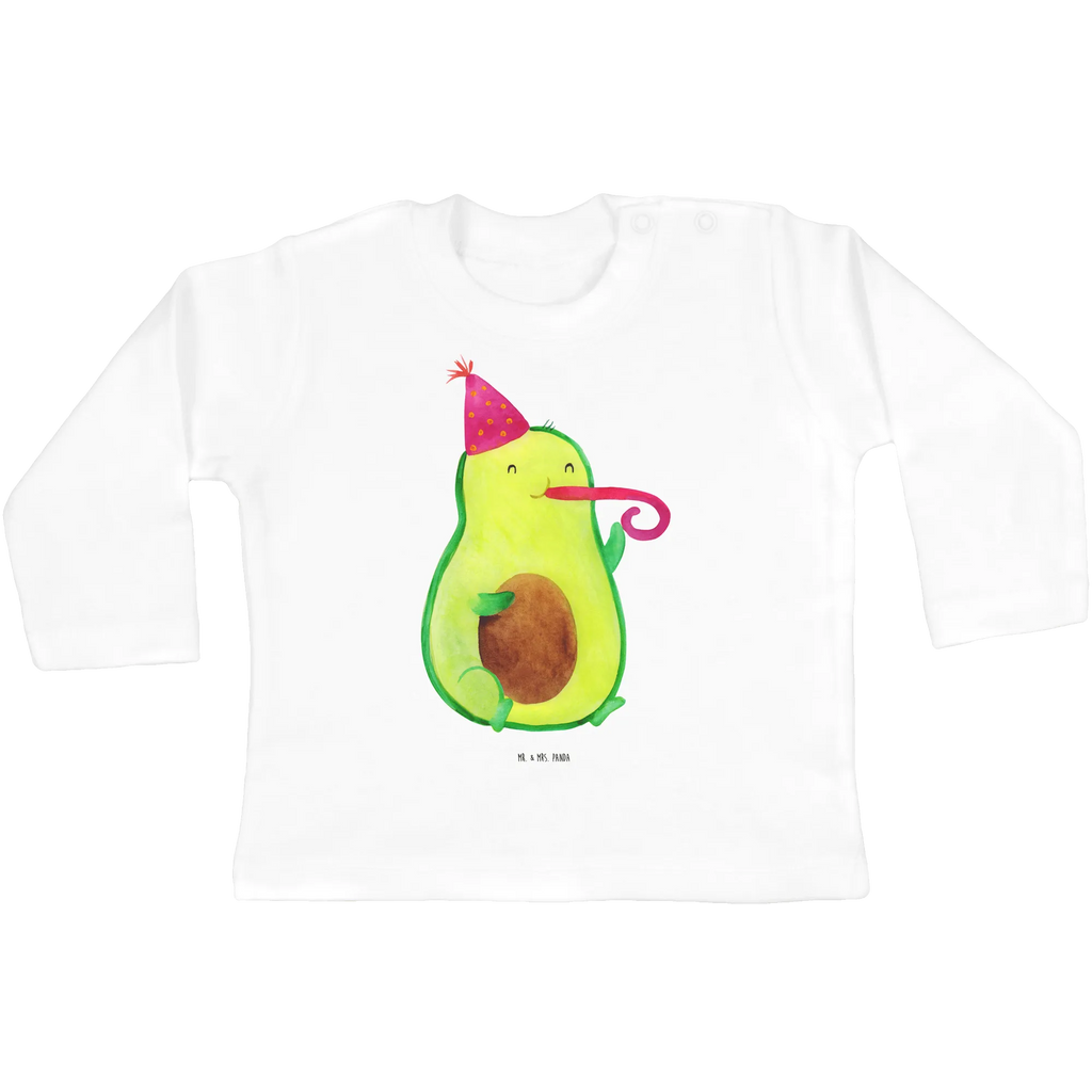 Baby Longsleeve Avocado Partyhupe Jungen, Langarm, Baby, Mädchen, Bio, Kleidung, Avocado, Veggie, Vegan, Gesund, Feier, Gute Laune, Fete, Feierlichkeit, Geburtstag, Party, Tröte