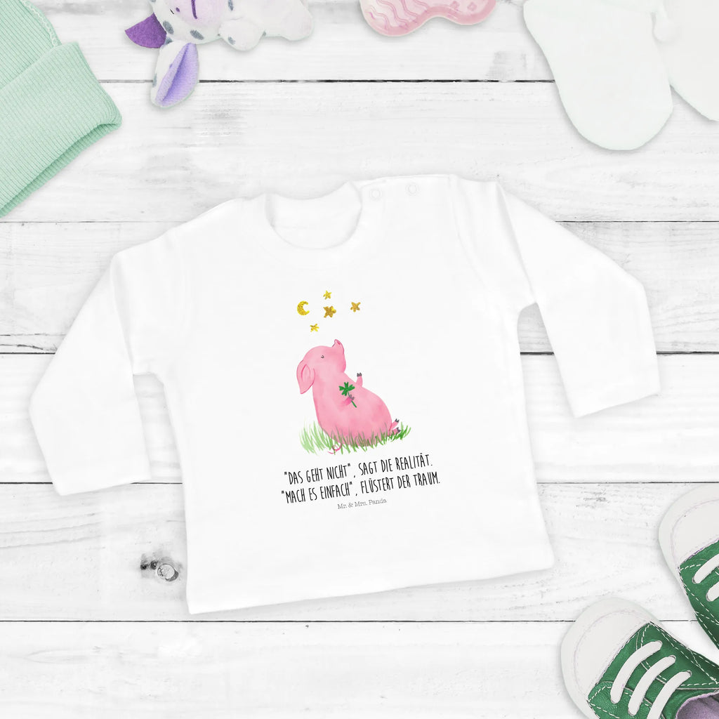 Baby Longsleeve Glücksschwein Kleidung, Mädchen, Baby, Langarm, Bio, Jungen, Tiermotive, Gute Laune, lustige Sprüche, Tiere, Glücksschwein. Glück, Sernchen, Glücksbringer, Sterne, Schweinchen, Ziele, Träume, Motivation, Schwein