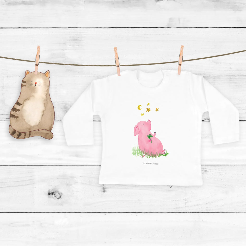 Baby Longsleeve Glücksschwein Kleidung, Mädchen, Baby, Langarm, Bio, Jungen, Tiermotive, Gute Laune, lustige Sprüche, Tiere, Glücksschwein. Glück, Sernchen, Glücksbringer, Sterne, Schweinchen, Ziele, Träume, Motivation, Schwein