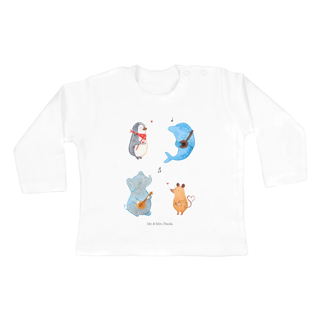 Baby Longsleeve Big Band Langarm, Baby Shower, Bio, Kleidung, Tiere, Gute Laune, Tiermotive, Lustige Sprüche, Musik, Gitarre, Triangel, Delfin, Hund, Maus, Musikanten, Band, Pinguin, Elefant