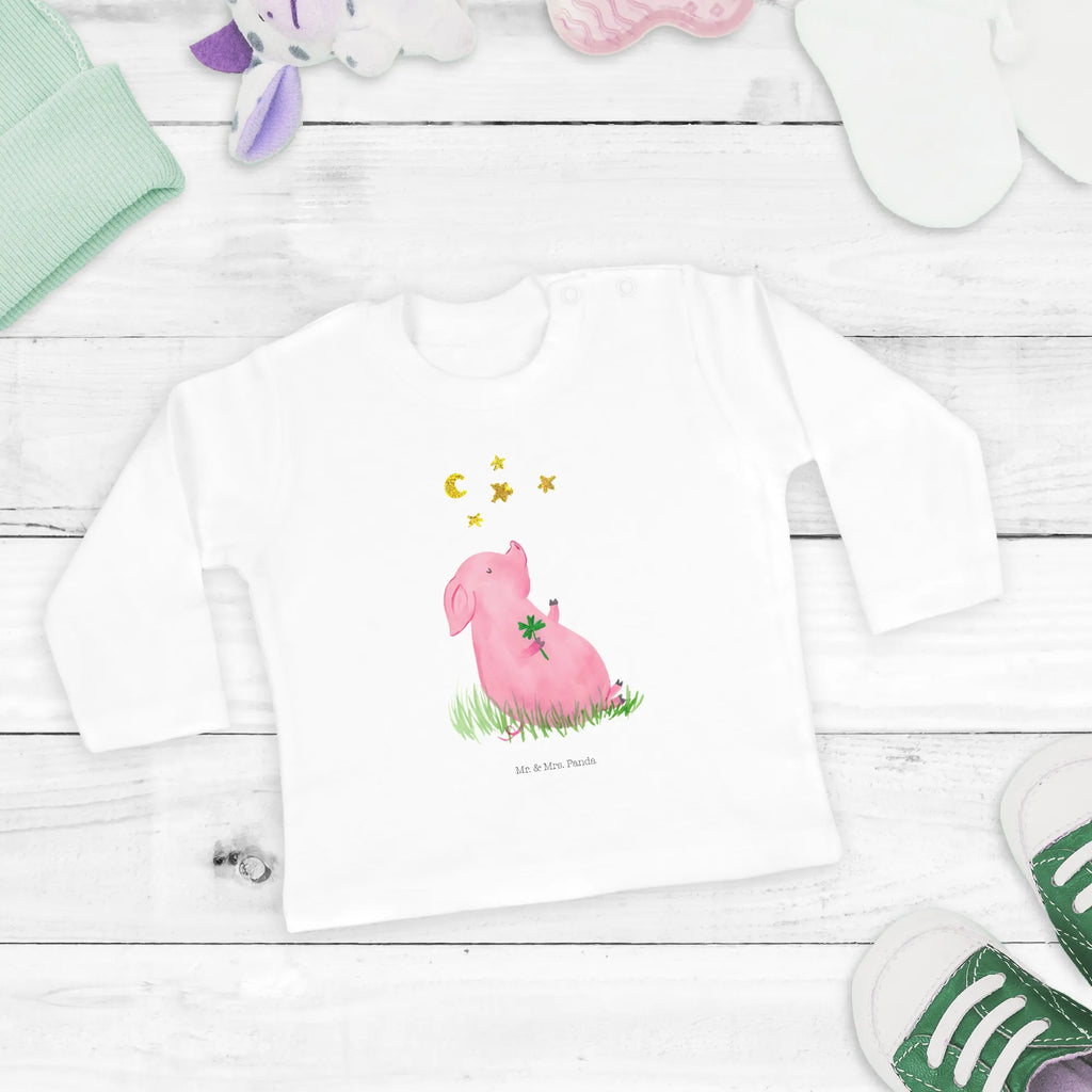Baby Longsleeve Glücksschwein Kleidung, Mädchen, Baby, Langarm, Bio, Jungen, Tiermotive, Gute Laune, lustige Sprüche, Tiere, Glücksschwein. Glück, Sernchen, Glücksbringer, Sterne, Schweinchen, Ziele, Träume, Motivation, Schwein