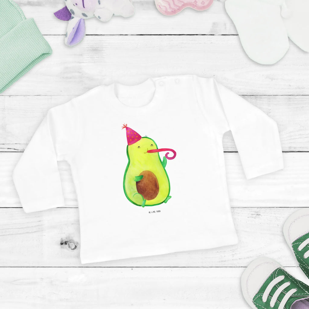 Baby Longsleeve Avocado Partyhupe Jungen, Langarm, Baby, Mädchen, Bio, Kleidung, Avocado, Veggie, Vegan, Gesund, Feier, Gute Laune, Fete, Feierlichkeit, Geburtstag, Party, Tröte