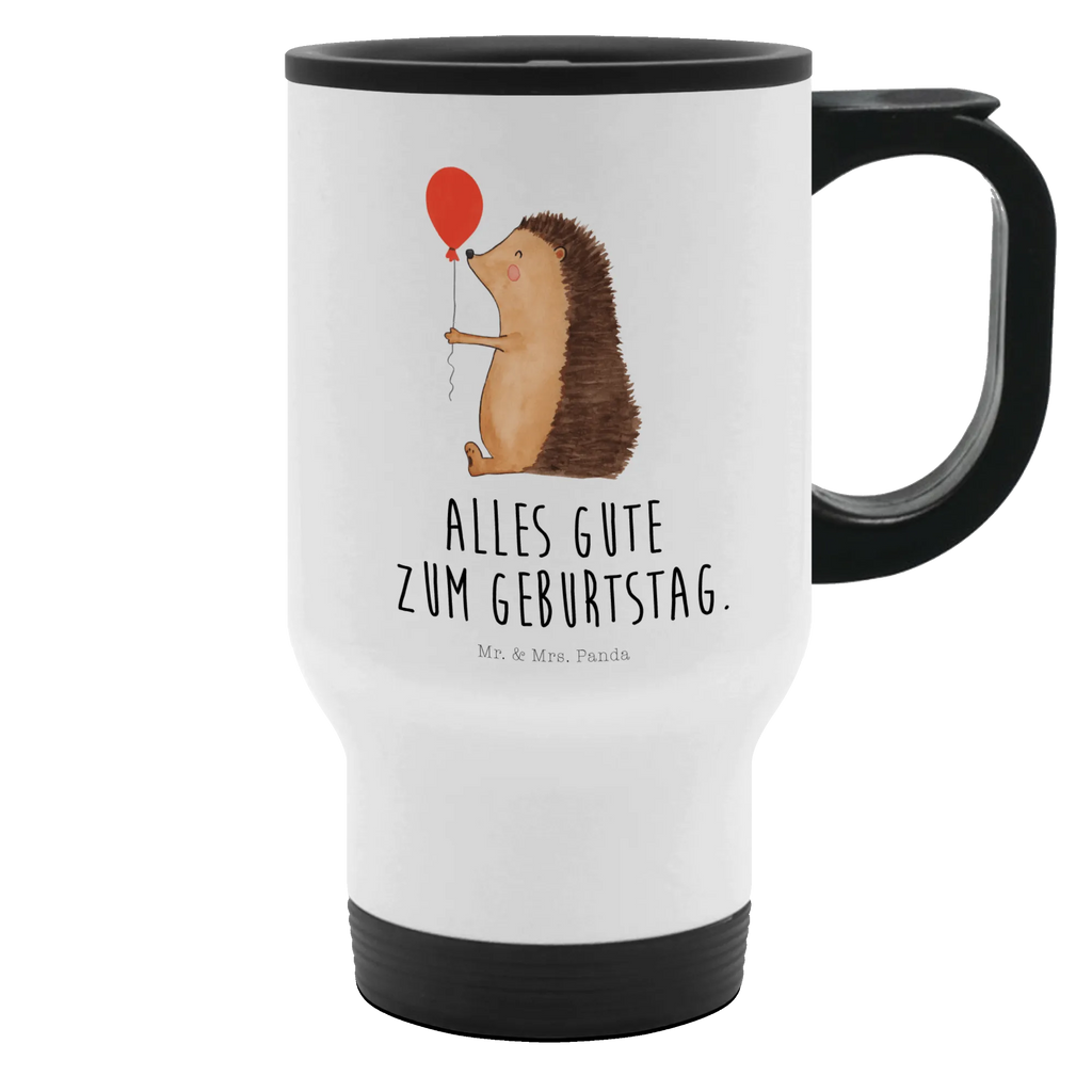Insulated mug Hedgehog balloon Thermo mug, travel coffee mug, travel mug, Insulated mug, Coffee mug, To Go mug, Thermo cup, small animals, cute, funny, cute animal motives, hand drawn, small world, funny sayings, good mood, happy, gifts, gift ideas, special gifts, animal lover, card, Birthday Child, Happy Birthday, Balloon, hedgehog, Birthday