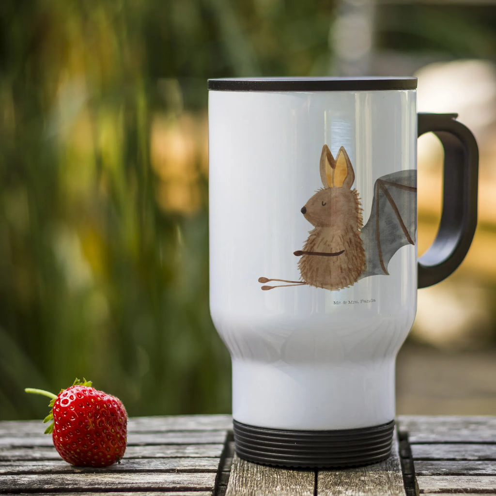 Insulated mug bat Sit travel mug, travel coffee mug, To Go mug, Coffee mug, Thermo mug, Insulated mug, Thermo cup, small animals, cute, funny, cute animal motives, hand drawn, small world, funny sayings, good mood, happy, gifts, gift ideas, special gifts, animal lover, card, relax, bats, bat, motivation