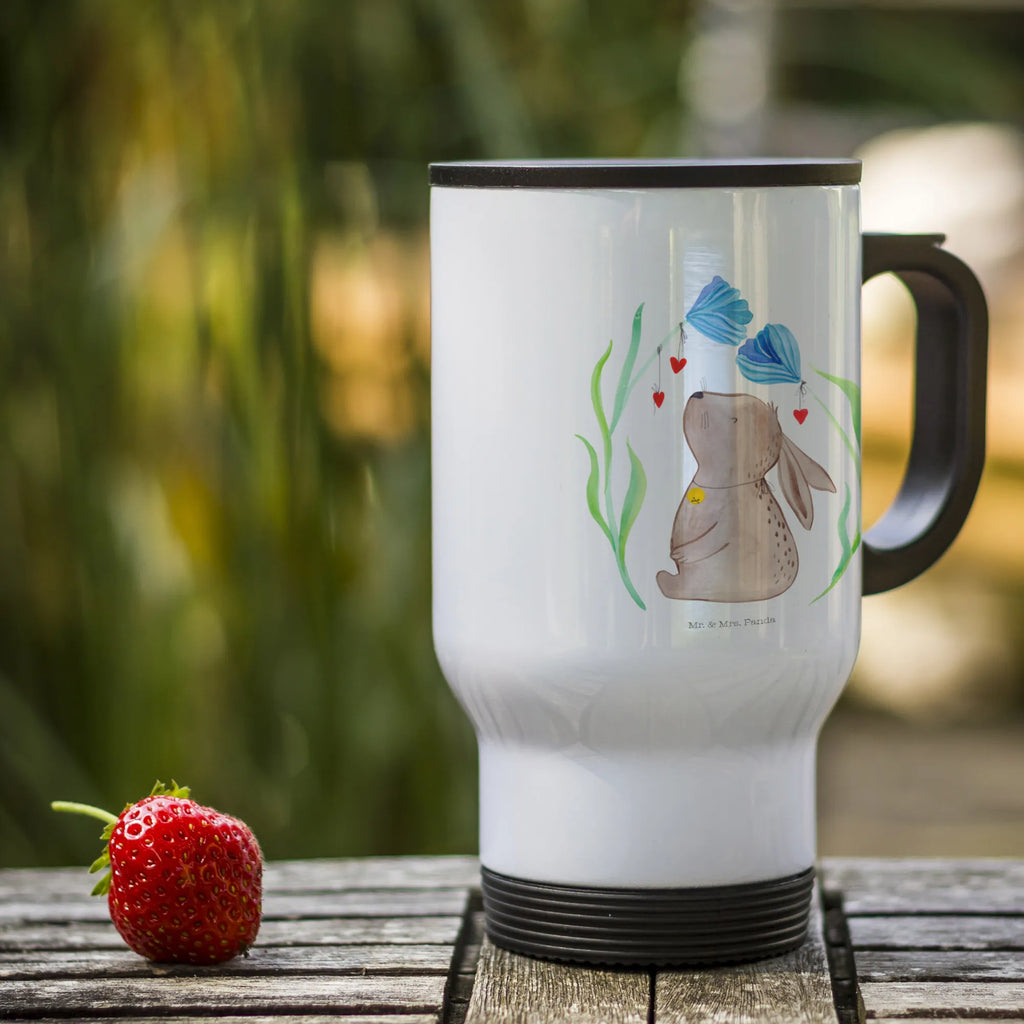 Thermobecher Hase Blume, Geburtstag, Kaninchen, Schwangerschaft, Taufe