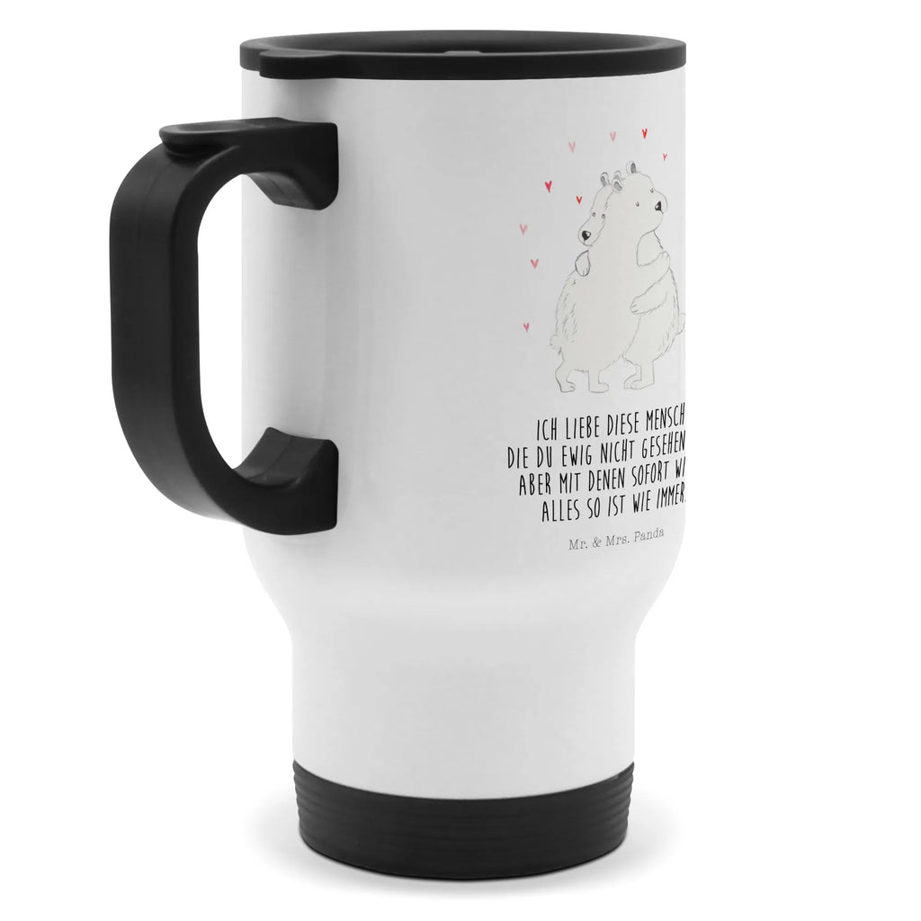 Insulated mug Icebear Embrace travel mug, travel coffee mug, To Go mug, Insulated mug, Thermo mug, Coffee mug, Thermo cup, small animals, cute, funny, cute animal motives, hand drawn, small world, funny sayings, good mood, happy, gifts, gift ideas, special gifts, animal lover, card