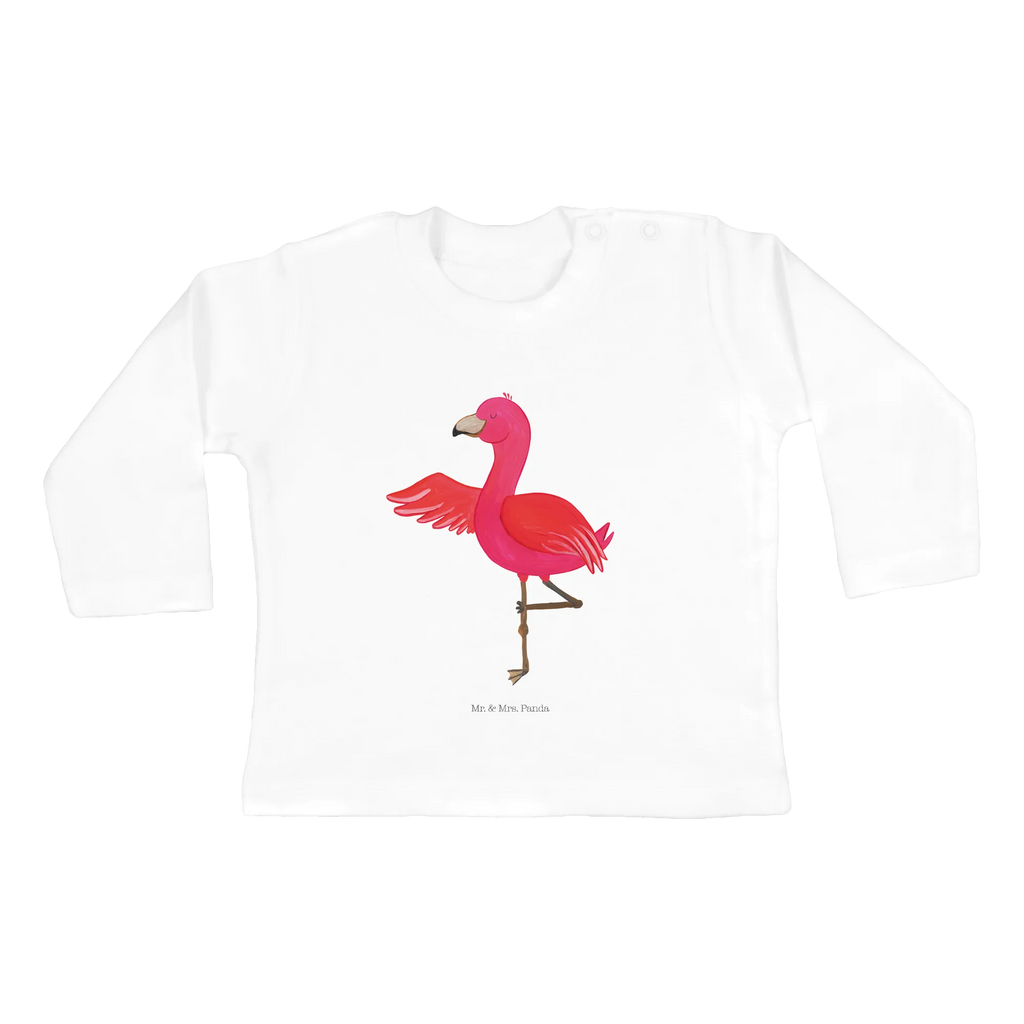 Baby Longsleeve Flamingo Yoga Baby Shower, Langarm, Bio, Kleidung, Flamingo, Aufregen, Yoga, Achtsamkeit, Entspannung, Tiefenentspannung, Vogel, Namaste, Yoga-Übung, Ärger