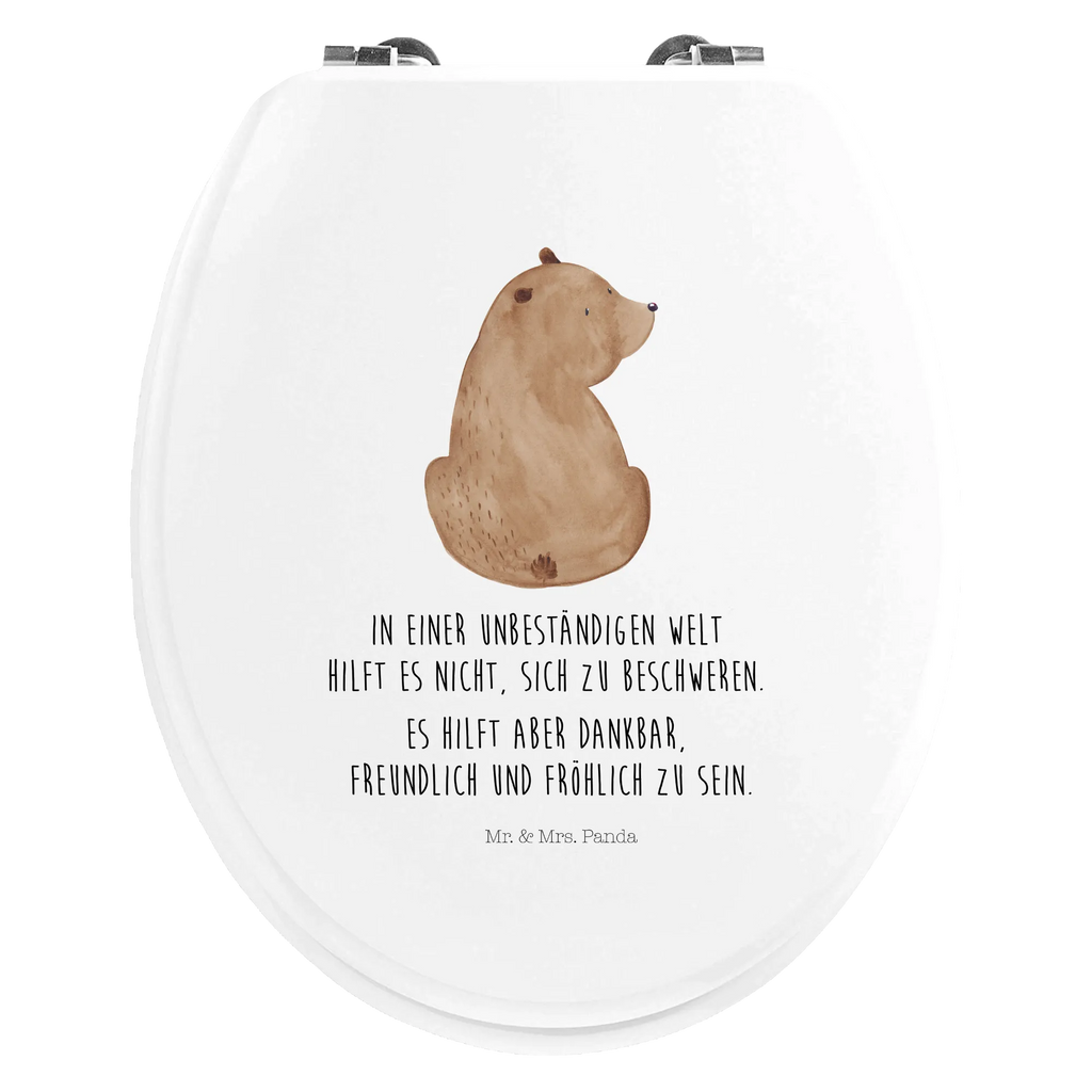 Motiv WC Sitz Bär Schulterblick WC-Sitz, Klobrille, Toilette, Toilettendeckel, Klodeckel, Bär, Teddy, Teddybär, Bärenliebe, Bären, Weisheit, Weltansicht, Motivation, Selbstachtung