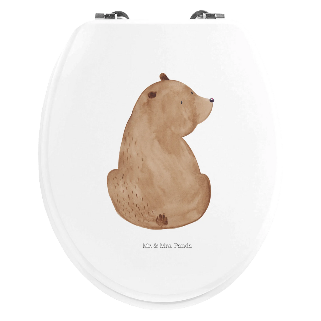 Motiv WC Sitz Bär Schulterblick WC-Sitz, Klobrille, Toilette, Toilettendeckel, Klodeckel, Bär, Teddy, Teddybär, Bärenliebe, Bären, Weisheit, Weltansicht, Motivation, Selbstachtung