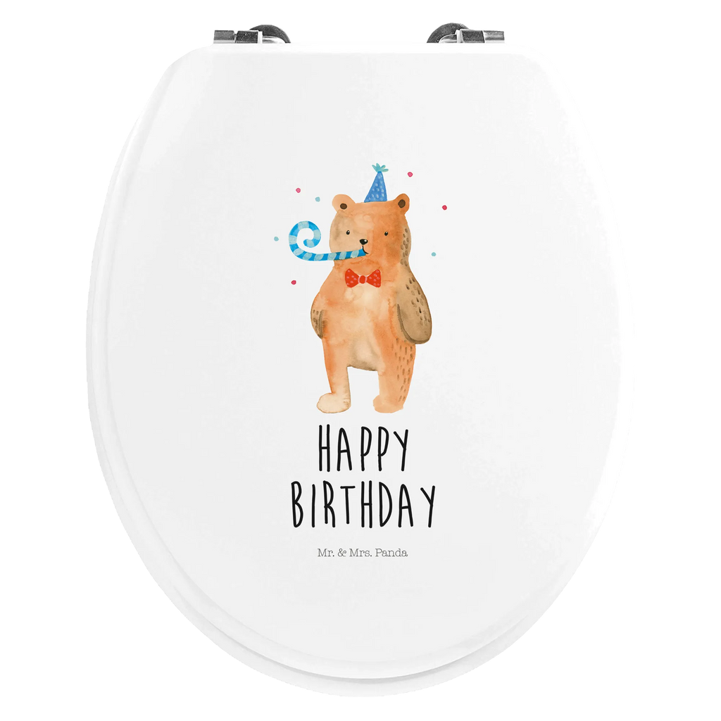 Motif toilet seat bear Birthday wood, toilet seat, toilet, toilet cover, toilet lid, bear, teddy, teddy bear, cuddly toy, Happy birthday