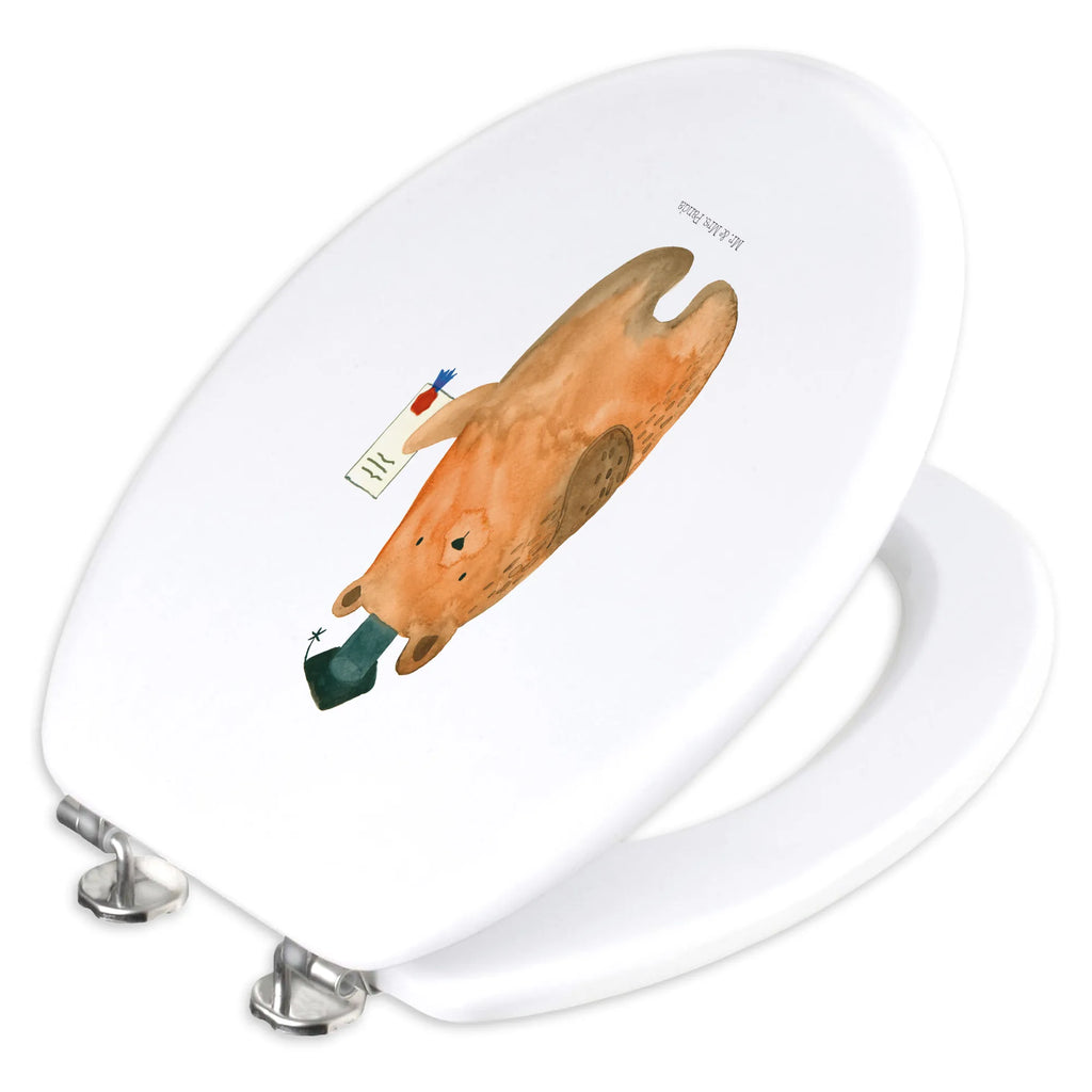 Motiv WC Sitz Bär Prüfung Klodeckel, WC-Sitz, Klobrille, Toilettendeckel, Toilette, Bär, Teddy, Teddybär, Prüfung bestanden, Prüfungen, Zeugnis, Abitur, Abschluss, Abschlusszeugnis