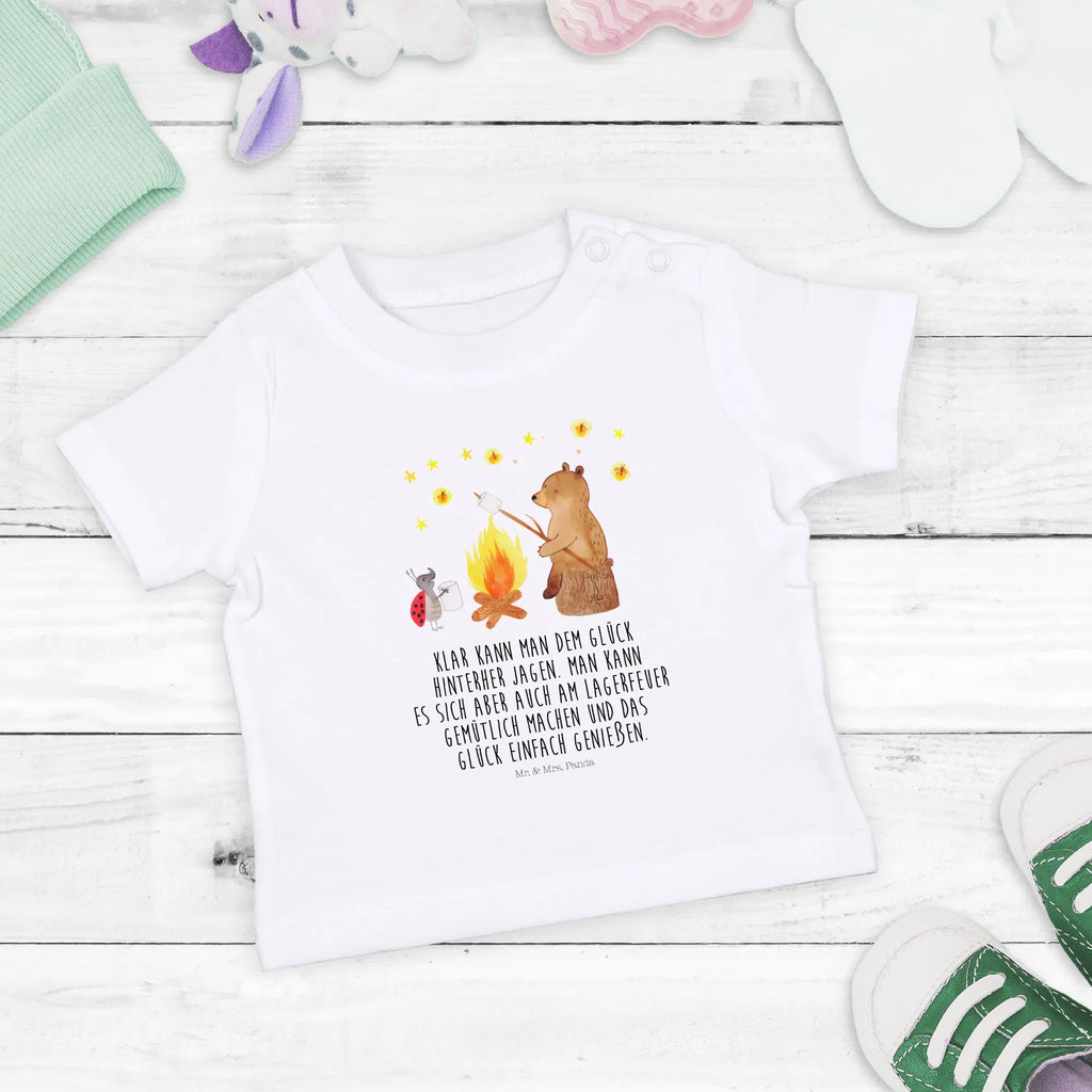 Organic Baby Shirt Bear & Ladybird campfire bear, teddy, teddy bear, cuddly toy, Campfire
