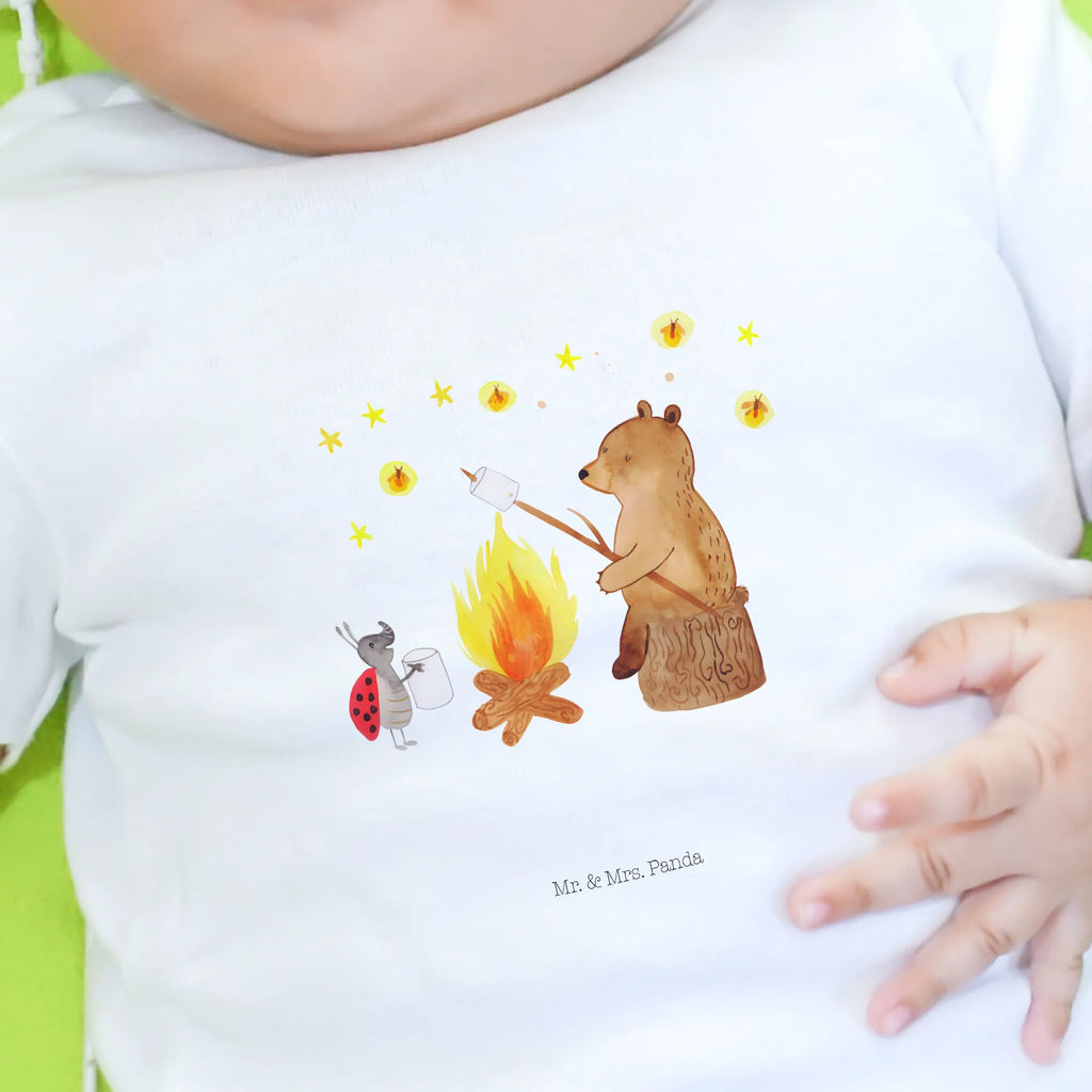 Organic Baby Shirt Bear & Ladybird campfire bear, teddy, teddy bear, cuddly toy, Campfire