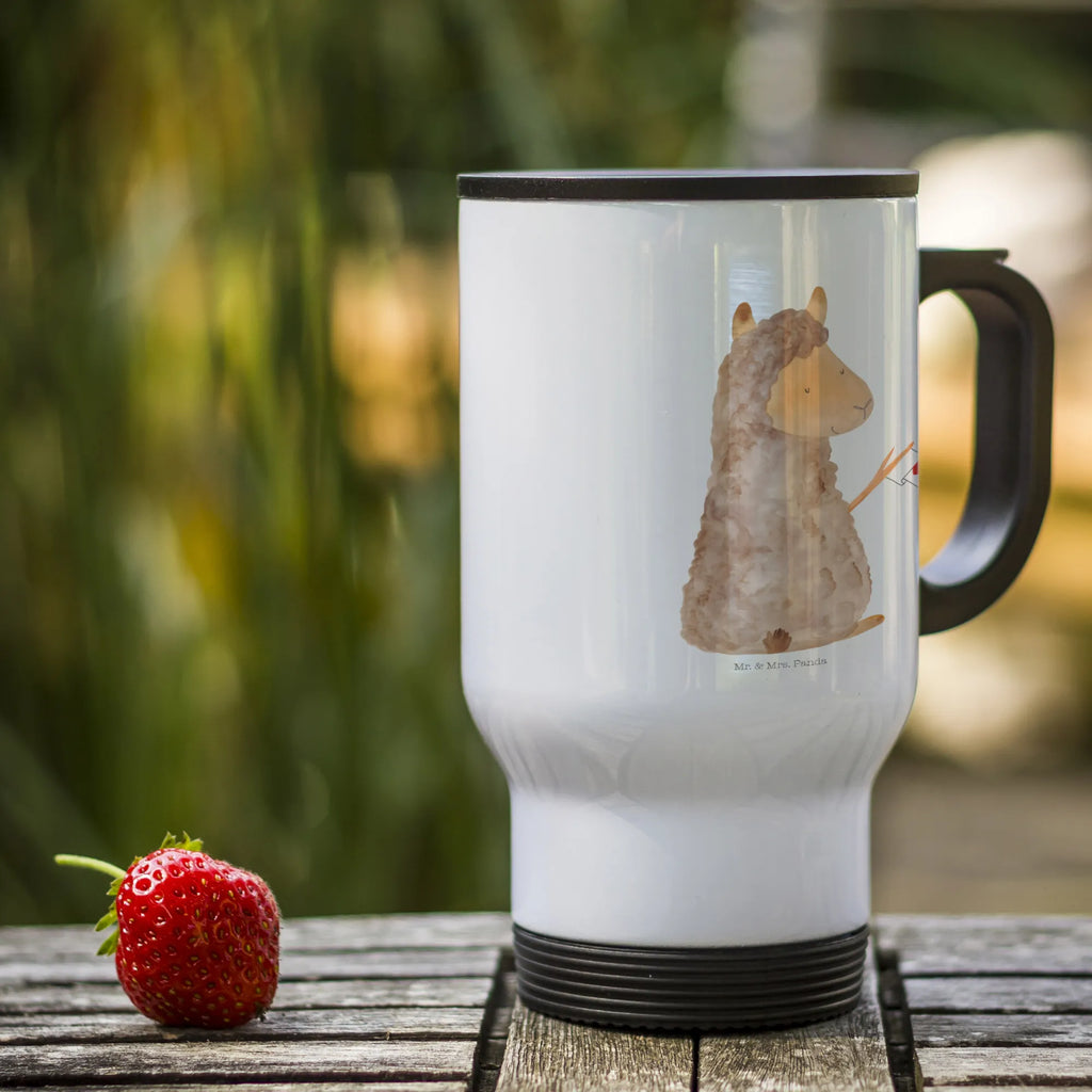 Insulated mug alpaca banner Thermo cup, travel mug, Insulated mug, travel coffee mug, To Go mug, Coffee mug, Thermo mug, alpaca, llama, pako, camel, Peru, animal, favourite animal, Alpaca, llamas, love, alpacas